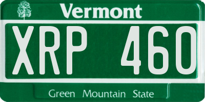 VT license plate XRP460