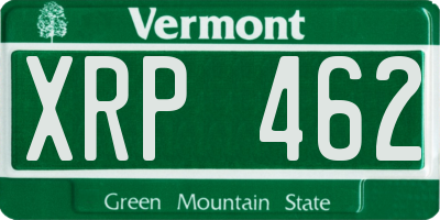 VT license plate XRP462