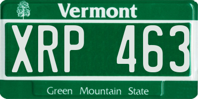 VT license plate XRP463