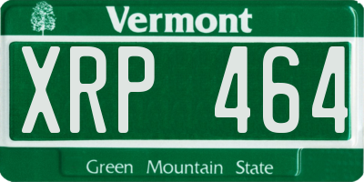VT license plate XRP464