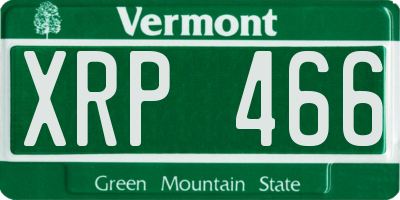 VT license plate XRP466