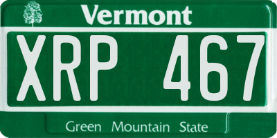 VT license plate XRP467