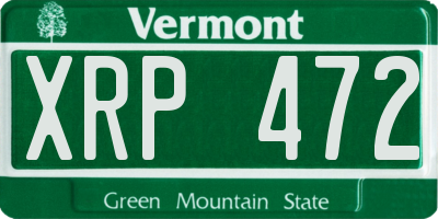 VT license plate XRP472