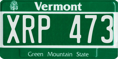 VT license plate XRP473