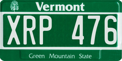 VT license plate XRP476