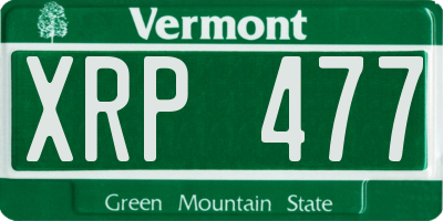 VT license plate XRP477