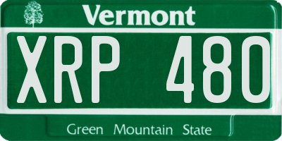 VT license plate XRP480