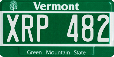 VT license plate XRP482