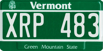 VT license plate XRP483
