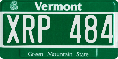 VT license plate XRP484
