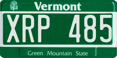VT license plate XRP485