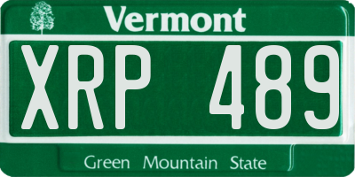 VT license plate XRP489