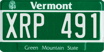 VT license plate XRP491