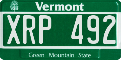 VT license plate XRP492