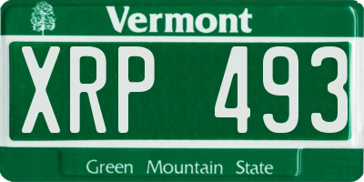 VT license plate XRP493