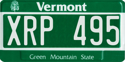 VT license plate XRP495