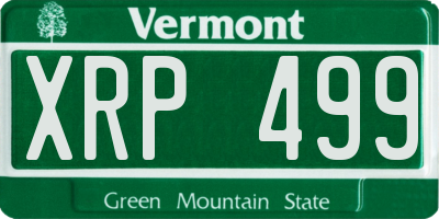 VT license plate XRP499