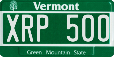 VT license plate XRP500