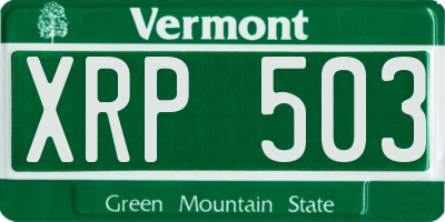 VT license plate XRP503