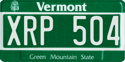 VT license plate XRP504