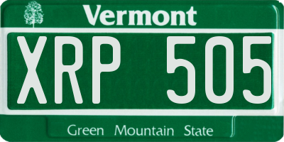 VT license plate XRP505