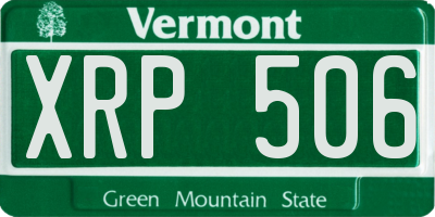 VT license plate XRP506