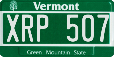 VT license plate XRP507