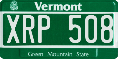 VT license plate XRP508