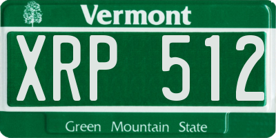 VT license plate XRP512