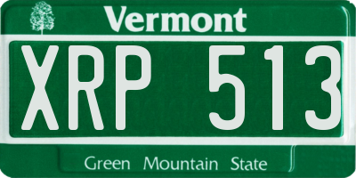 VT license plate XRP513