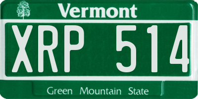 VT license plate XRP514