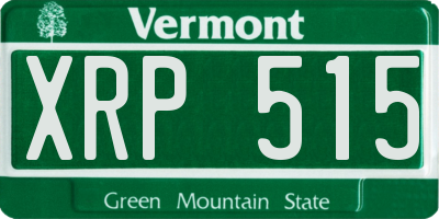 VT license plate XRP515
