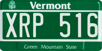 VT license plate XRP516