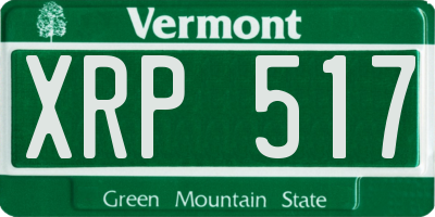 VT license plate XRP517