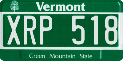 VT license plate XRP518