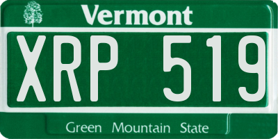 VT license plate XRP519