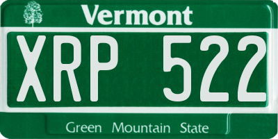 VT license plate XRP522