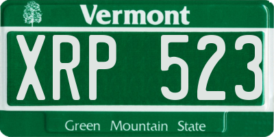 VT license plate XRP523
