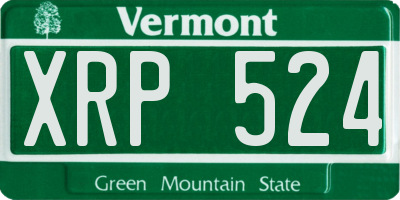 VT license plate XRP524