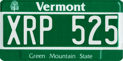 VT license plate XRP525