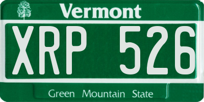 VT license plate XRP526