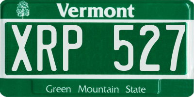 VT license plate XRP527