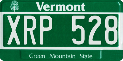 VT license plate XRP528