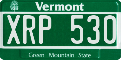 VT license plate XRP530