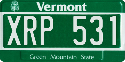 VT license plate XRP531