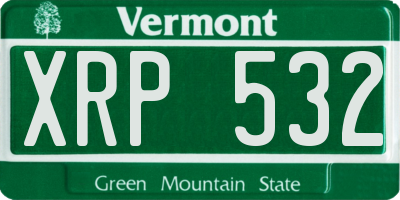VT license plate XRP532