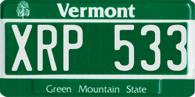 VT license plate XRP533