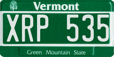 VT license plate XRP535