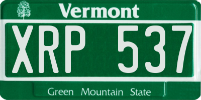VT license plate XRP537