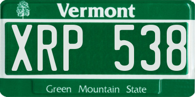 VT license plate XRP538